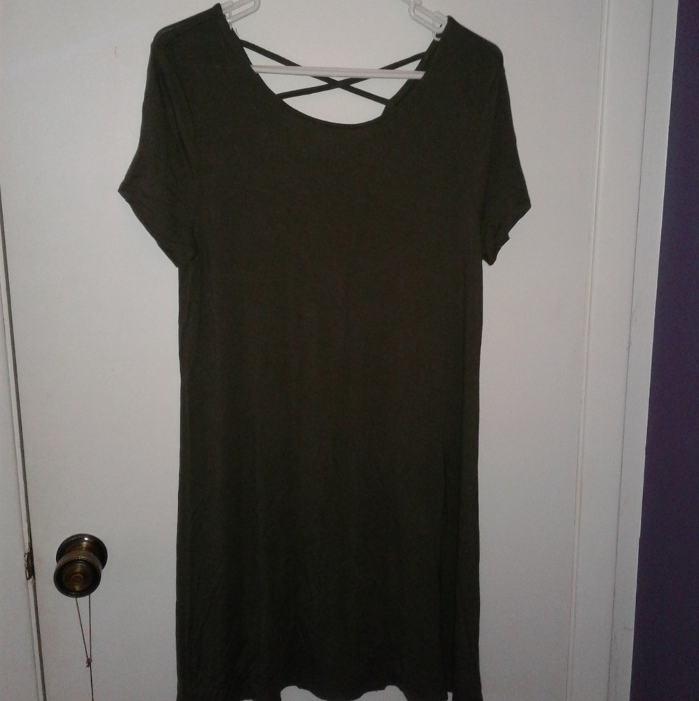 Olive Green T-shirt Dress